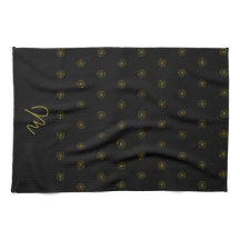 Modern minimalist svart och guld monogram