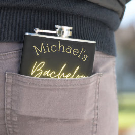 Modern minimalist svart och guld sällskapsfest för fickplunta