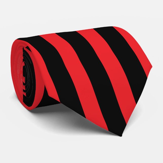 Modern minimalist svart och röda ränder slips (Rullad)