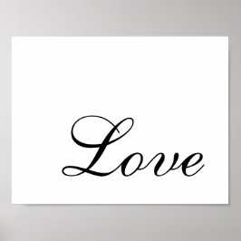 Modern minimalist svart och vit elegant kärlek poster
