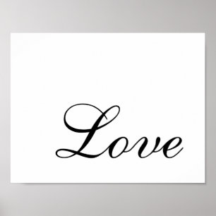 Modern minimalist svart och vit elegant kärlek poster