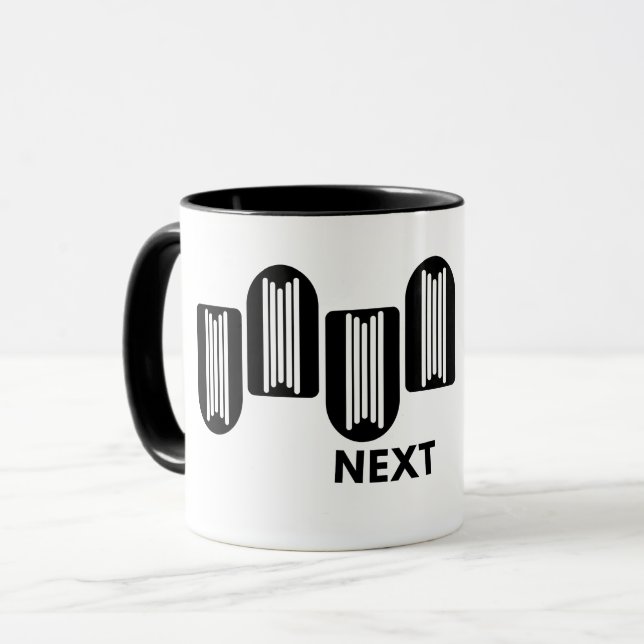 Modern minimalist svart och vit geometrisk form  mugg (Framsida vänster)