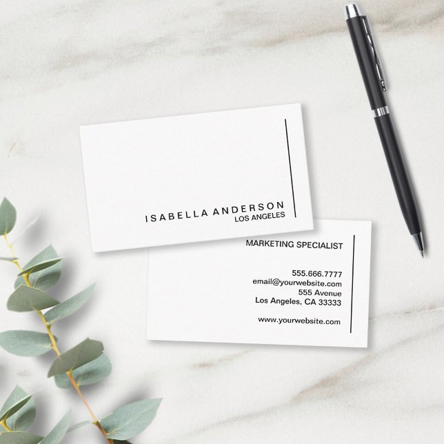 Modern minimalist svart och vit professionell visitkort (Skapare uppladdad)