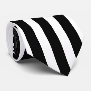 Modern minimalist svart och vit ränder slips