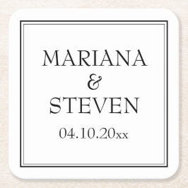 Modern minimalist svart och vit underlägg papper kvadrat