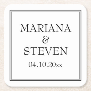 Modern minimalist svart och vit underlägg papper kvadrat