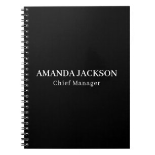 Modern minimalist svart trendig proffs anteckningsbok