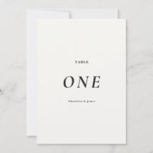 Modern minimalist svart & vit bordsnummer