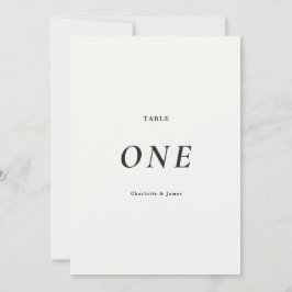 Modern minimalist svart & vit bordsnummer