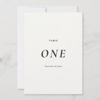 Modern minimalist svart & vit bordsnummer