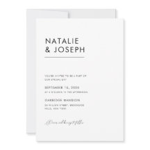 Modern minimalist svart & vit elegant bröllop