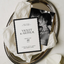 Modern minimalist svart & vit fotografering Spara Datumet