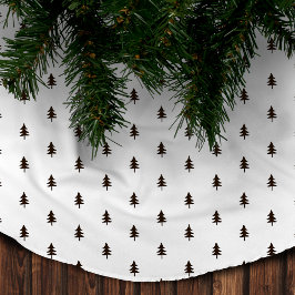 Modern minimalist svart & vit julgran julgransmatta borstad polyester