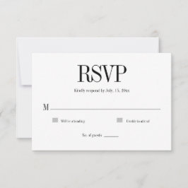 Modern minimalist svart & vit RSVP-kort OSA Kort