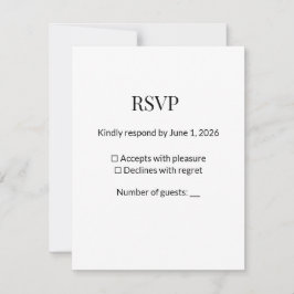 Modern minimalist svart-vit RSVP-kortmall OSA Kort