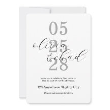 Modern minimalist svart vit script bröllop
