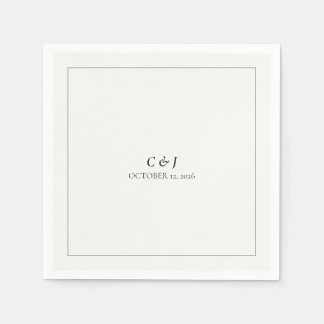 Modern minimalist svart & vit servett (Framsidan)