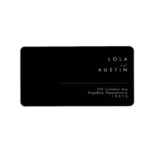 Modern minimalist Svarta Bröllop OSA Adress Adressetikett