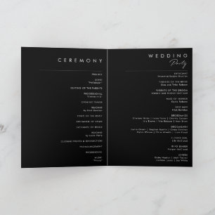 Modern minimalist   Svartvit Bröllopsprogram Program