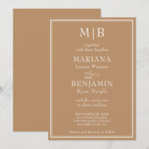 Modern minimalist tan beige bröllop