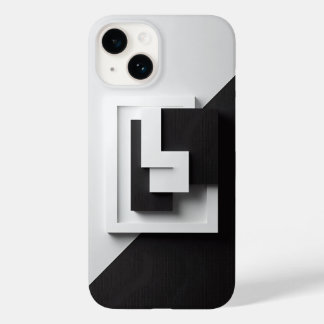 Modern minimalist telefonfodral i svart och vitt -