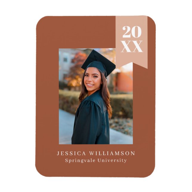 Modern minimalist Terracotta Ribbon Grad    PhotoA Magnet (Vertikal)