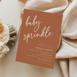 Modern minimalist terrakotta-babysprinkle inbjudningar