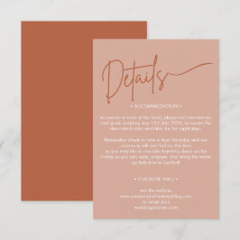 Modern minimalist terrakotta orange detaljer tilläggskort