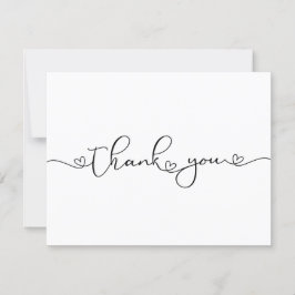 Modern Minimalist Thank You Heart Custom Card Tack Kort