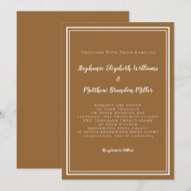 Modern minimalist trendig rustik brun chic bröllop