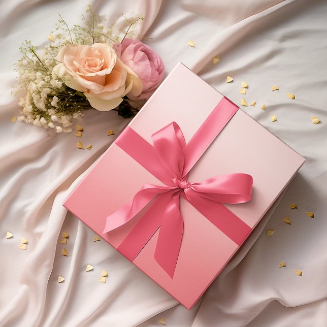 Modern minimalist tulpan rosa gradient presentpapper (Modern Minimalist Tulip Pink Gradient Wrapping Paper)