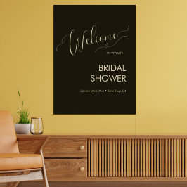 Modern minimalist typografi Bröllopsdusch Välkomme Poster
