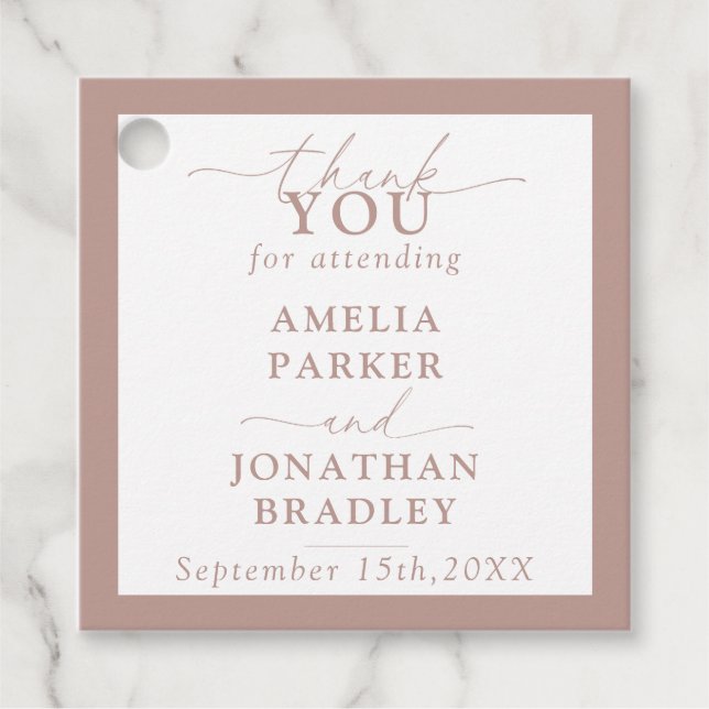 Modern minimalist typografi bröllopsfest gåvor etiketter (Framsida)