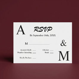 Modern minimalist typografi monogram RSVP-kort OSA Kort