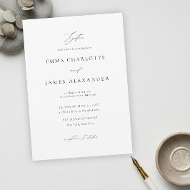 Modern Minimalist Typography Calligraphy Wedding Inbjudningar