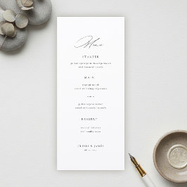 Modern Minimalist Typography Calligraphy Wedding Meny