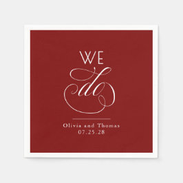 Modern Minimalist Typography Red Wedding We Do Pappersservett