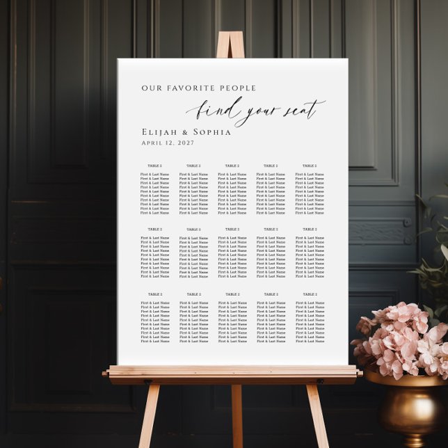 Modern minimalist up to 15 tables seating plan poster (Skapare uppladdad)