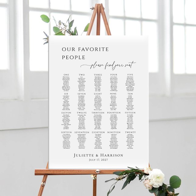 Modern minimalist up to 20 tables seating plan poster (Skapare uppladdad)