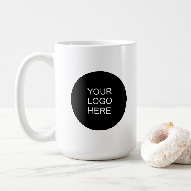 Modern Minimalist Upload Your Business Logo Kaffemugg (Med munk)