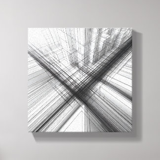 Modern Minimalist Urban Wireframe - Abstract 3D  Canvastryck