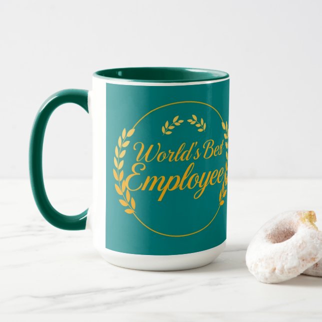 Modern Minimalist Världens Bästa Anställd Mugg (Med munk)