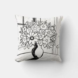 Modern minimalist vas för buketter kudde