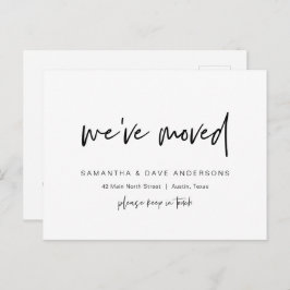 Modern minimalist, vi har flyttat, tillkännagivand vykort