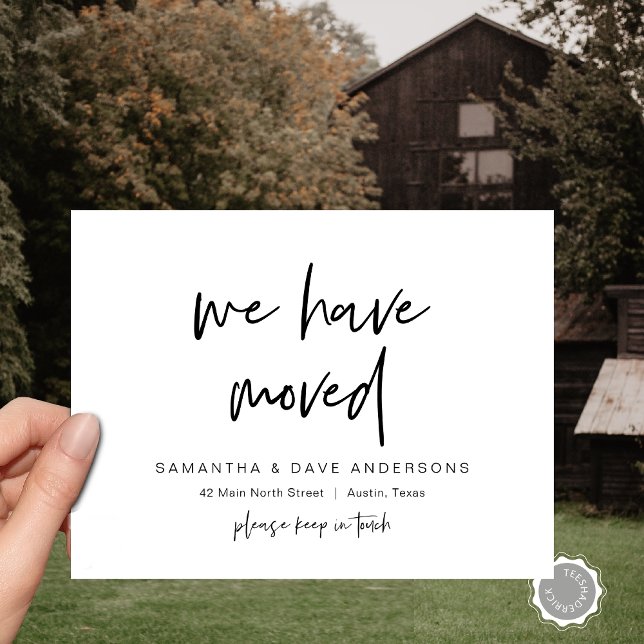 Modern minimalist, vi har flyttat, tillkännagivand vykort (Modern minimalist, We have moved, New Home Address Announcement Postcard, Modern Minimal)