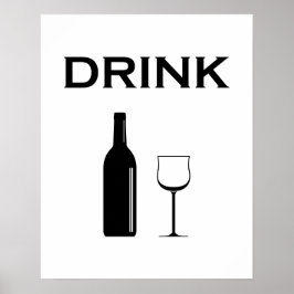 Modern minimalist vinflaska & DRIK Typography Poster