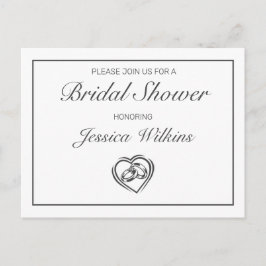 Modern minimalist vit bröllopsfestinbjudan vykort