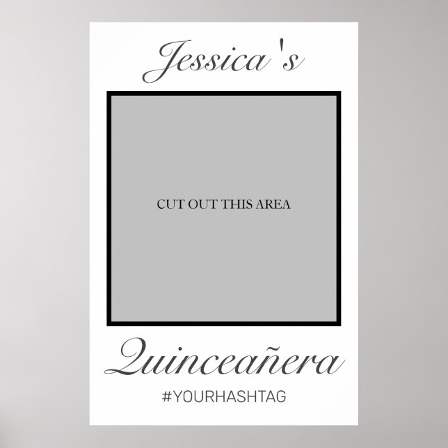 Modern minimalist vit Quinceañera-foto rekvisita Poster (Framsidan)
