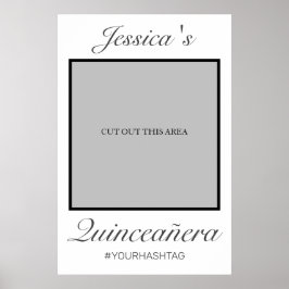 Modern minimalist vit Quinceañera fotopropp Poster