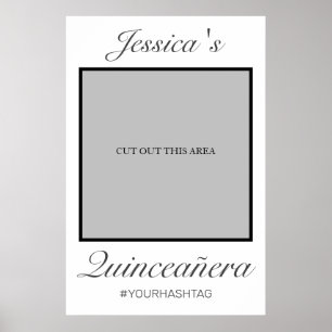 Modern minimalist vit Quinceañera fotopropp Poster